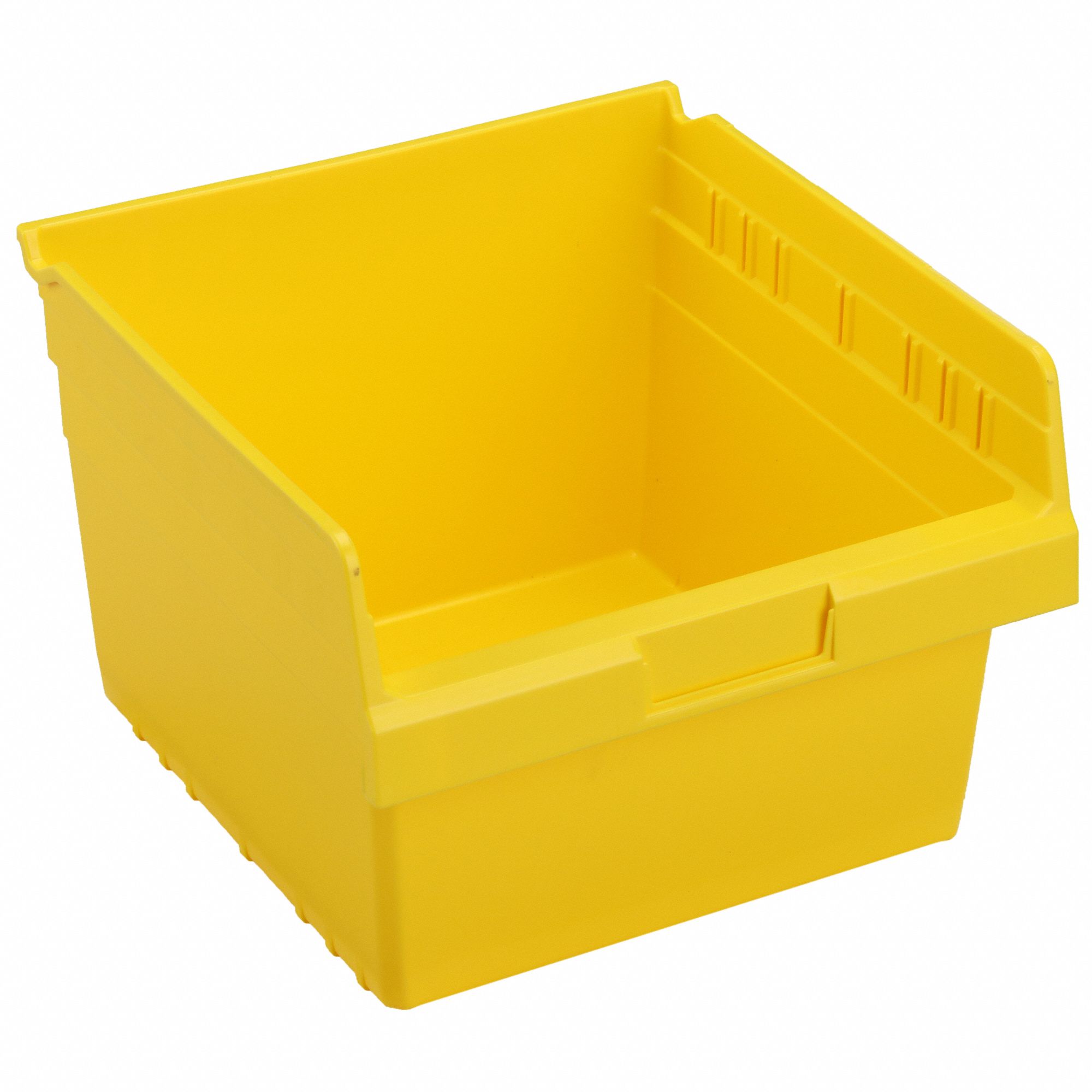 Shelf Bin: 11 5/8 in Overall Lg, 11 1/8 in x 8 in, Yellow, Nesting Capable