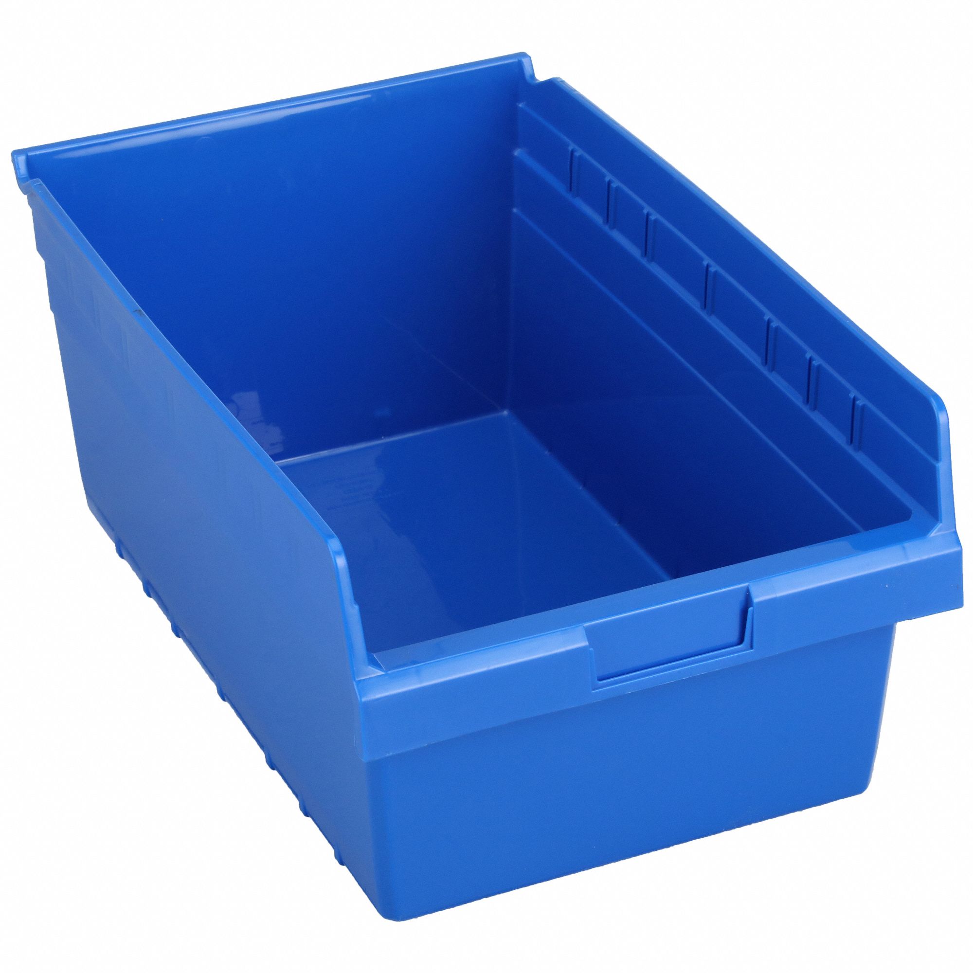 SHELF BIN,17-7/8 IN. L,8 IN. H,BLUE