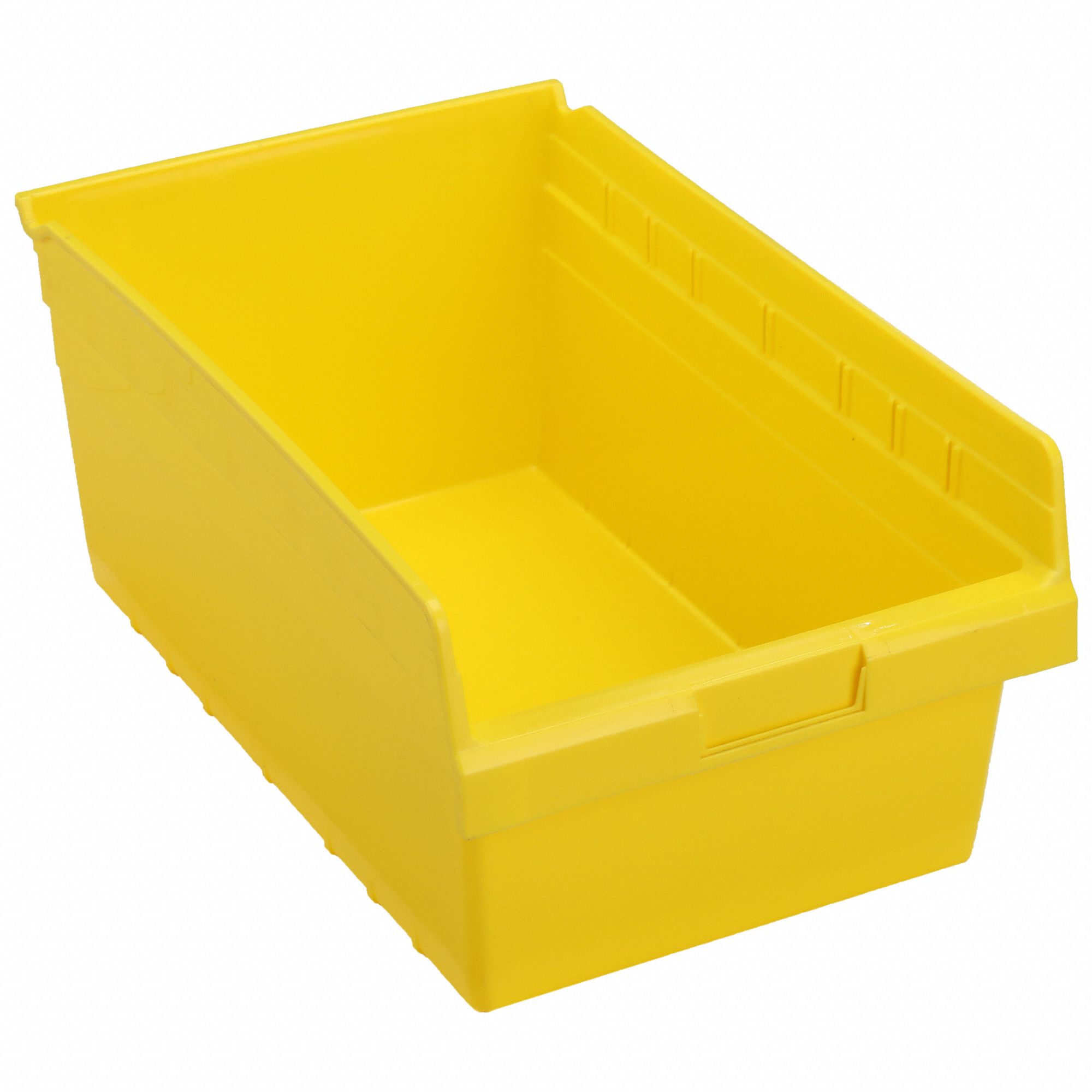 Shelf Bin: 17 7/8 in Overall Lg, 11 1/8 in x 8 in, Yellow, Nesting Capable