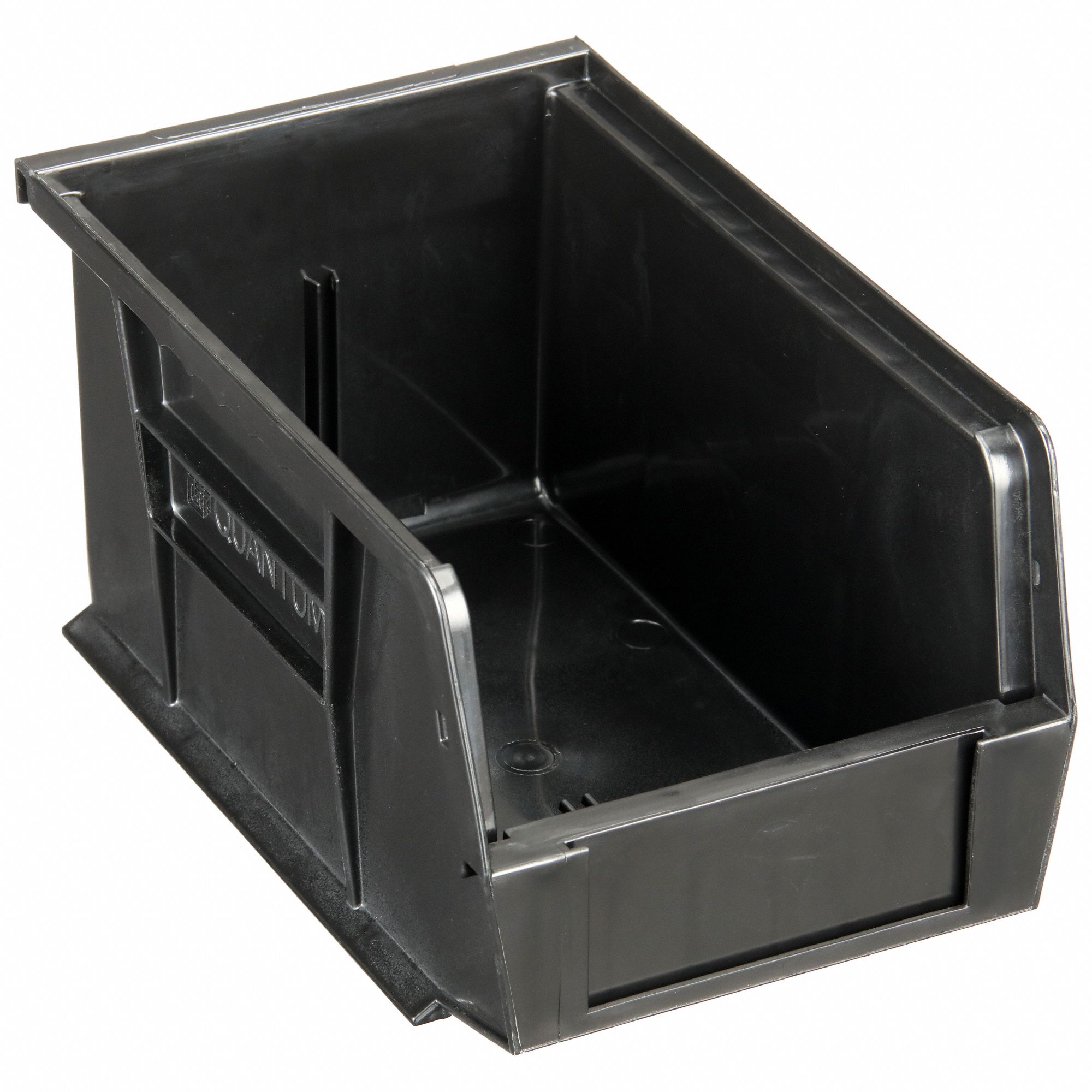 Hang and Stack Bin: 6 in x 9 1/4 in x 5 in, Black, Label Holder Included
