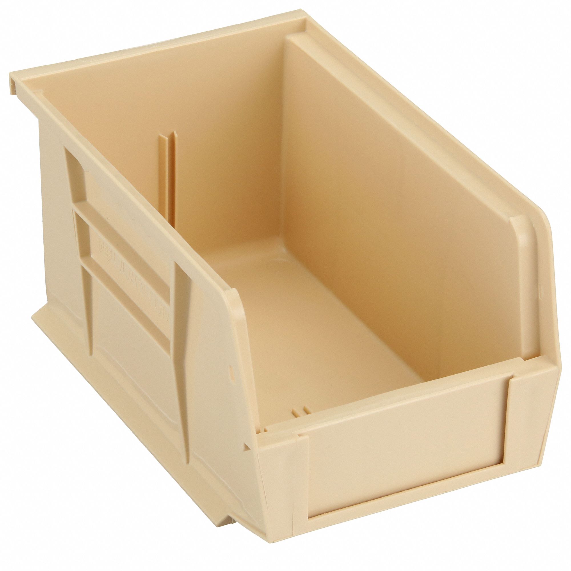 Hang and Stack Bin: 6 in x 9 1/4 in x 5 in, Beige, Label Holder Included
