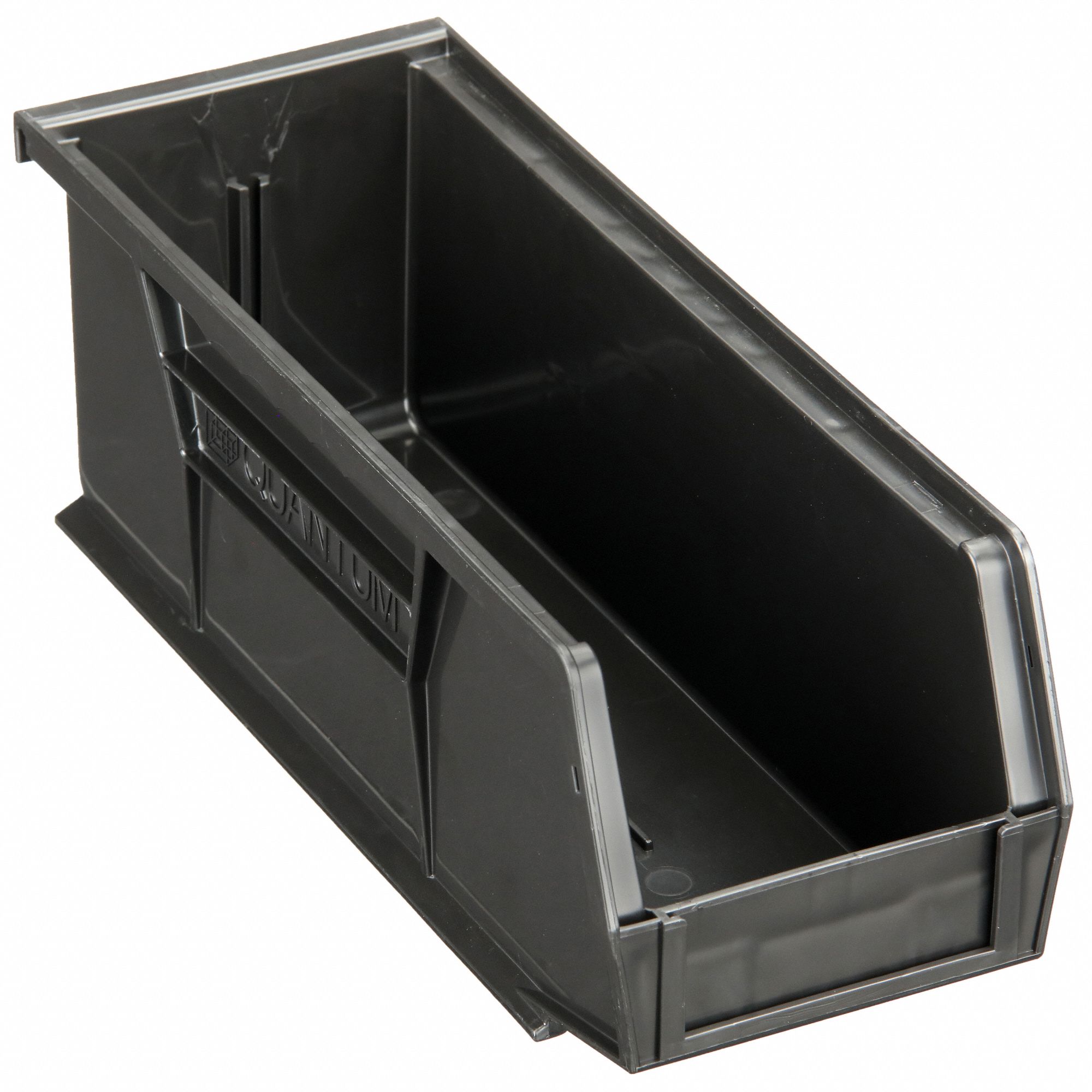 Hang and Stack Bin: 4 1/8 in x 10 7/8 in x 4 in, Black, 30 lb Load Capacity