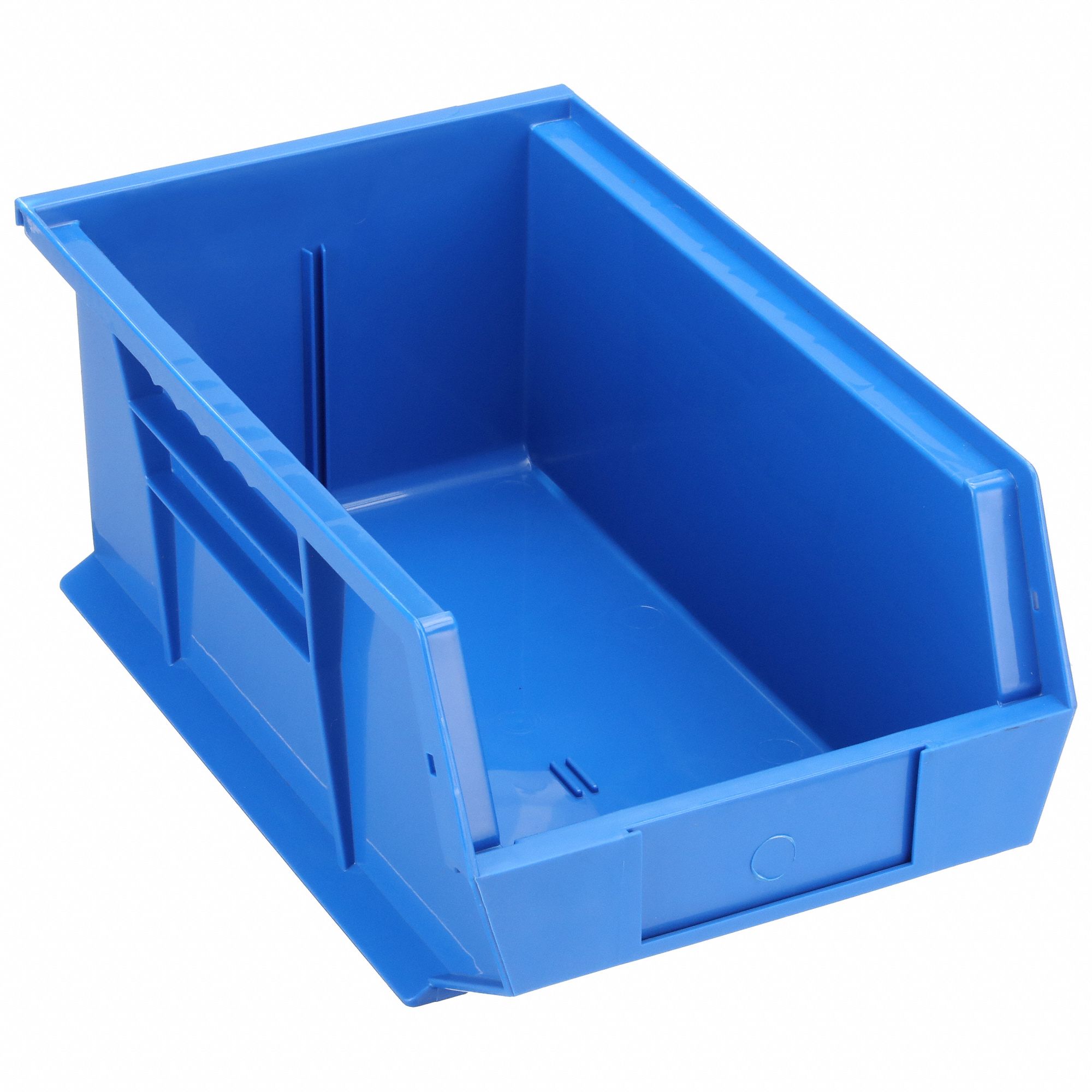 Hang and Stack Bin: 8 1/4 in x 13 5/8 in x 6 in, Blue, Label Holder Included