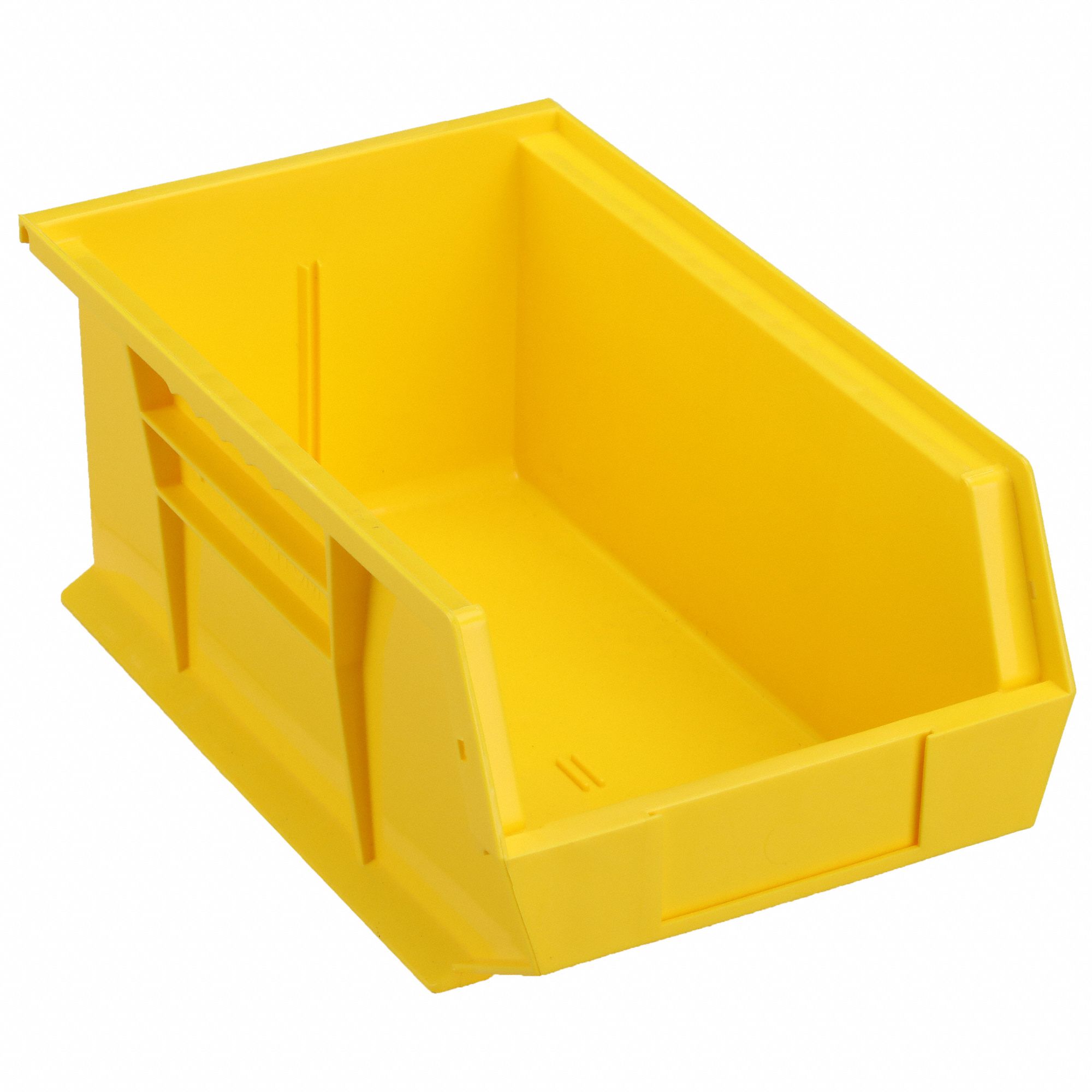 Hang and Stack Bin: 8 1/4 in x 13 5/8 in x 6 in, Yellow, 60 lb Load Capacity