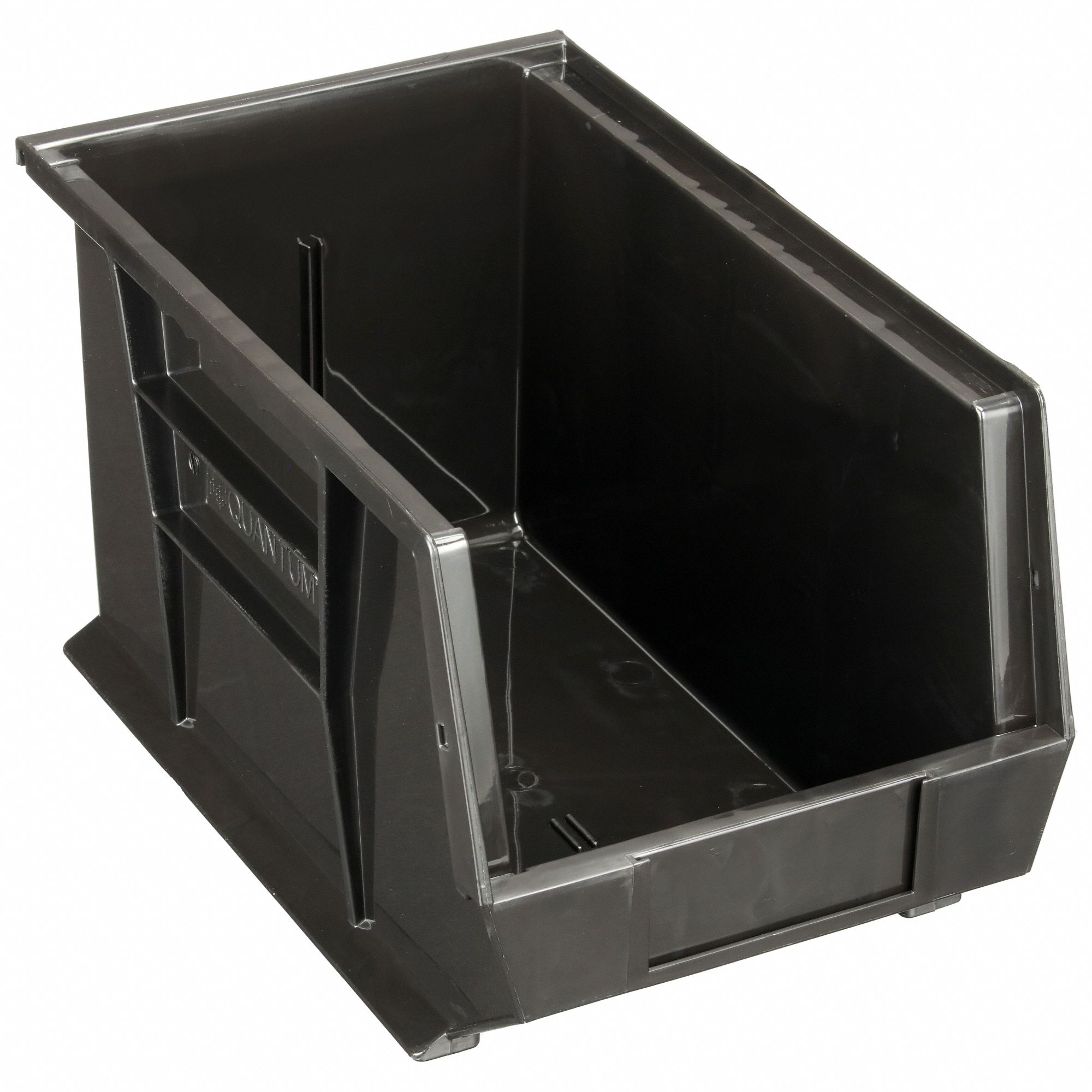 Hang and Stack Bin: 8 1/4 in x 13 5/8 in x 8 in, Black, 60 lb Load Capacity