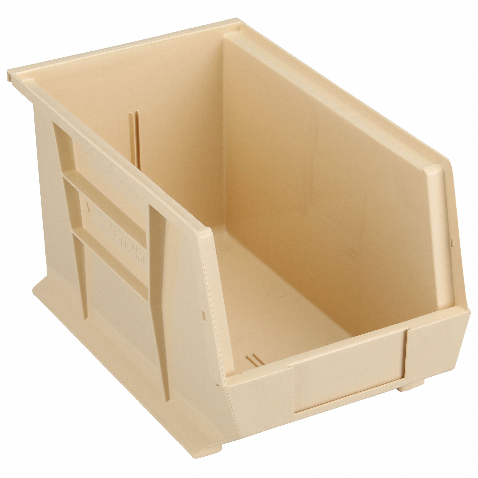Hang and Stack Bin: 8 1/4 in x 13 5/8 in x 8 in, Beige, 60 lb Load Capacity