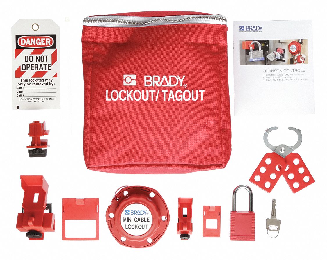 BRADY, No Padlocks, 121499, Lockout Kit 33Z364121499 Grainger