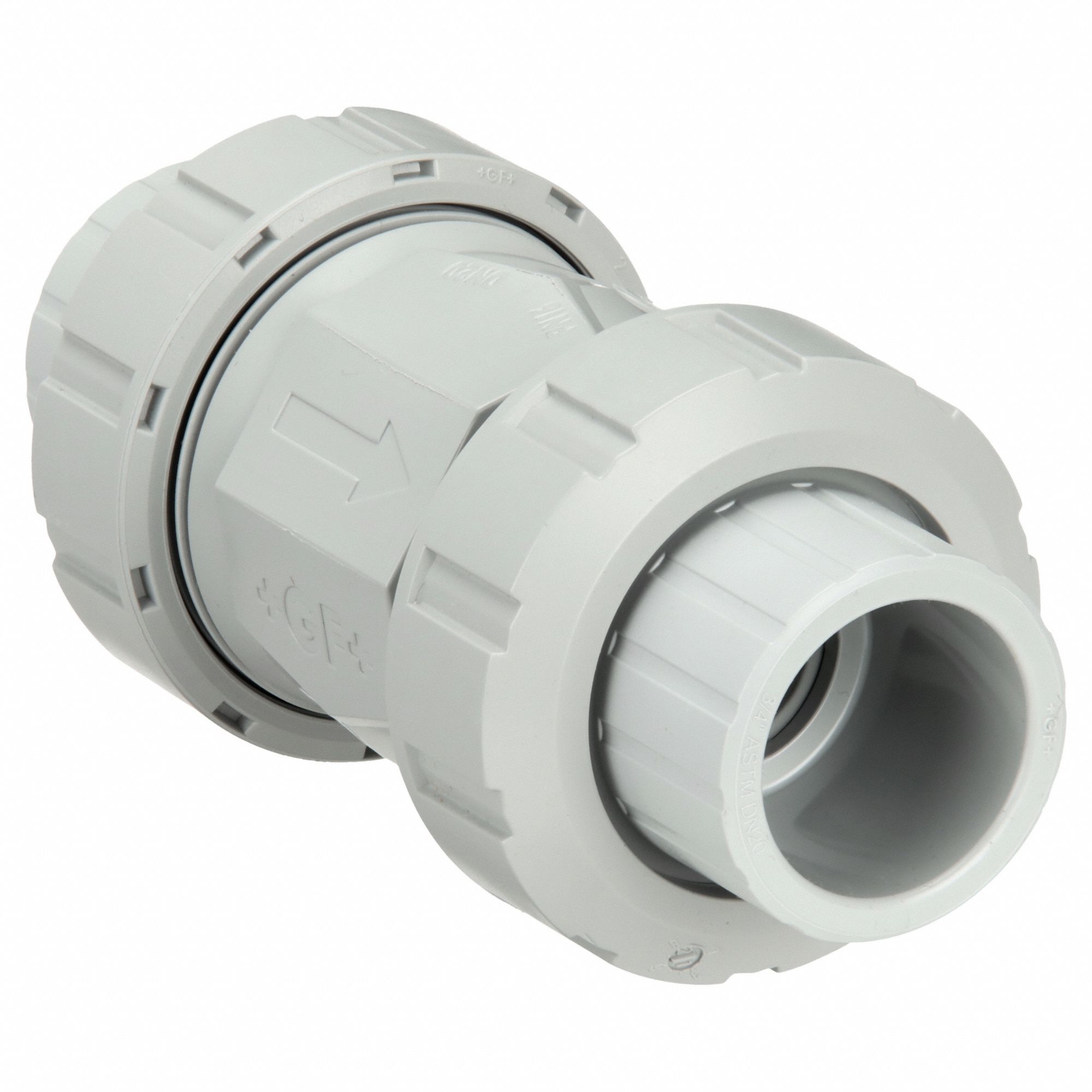 Check Valve: Inline Valve Body, CPVC, 3/4 in Pipe Size, Socket x Socket, 32°F to 210°F