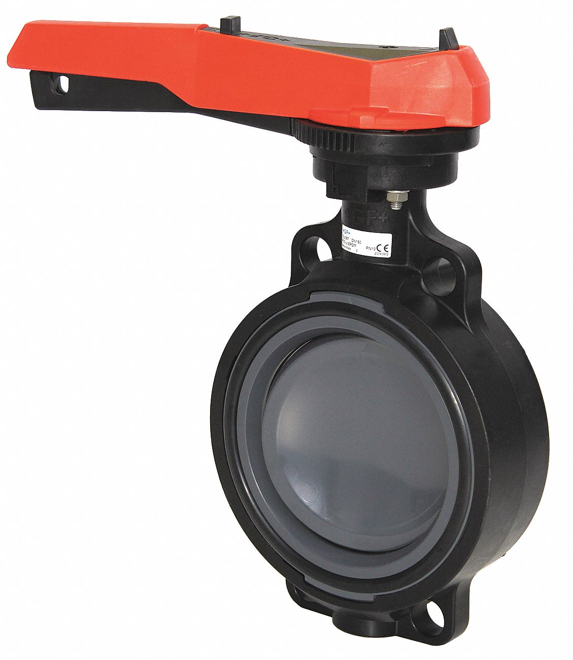 FISCHER WaferStyle Butterfly Valve, PVC, 150 psi, 4 in Pipe Size 33Z911161567005