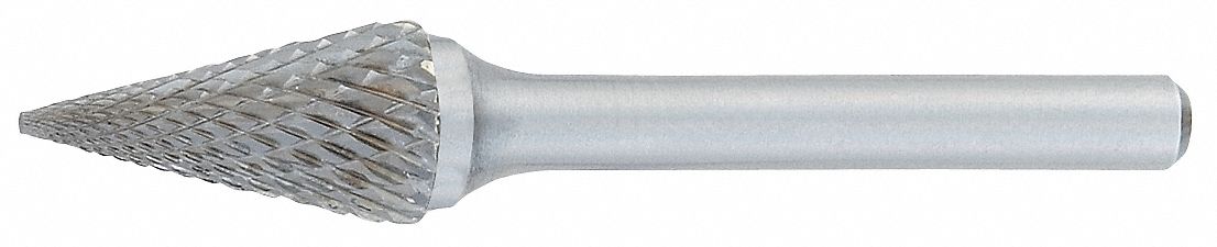 Cone Bur, Pointed End, 1/2", Carbide