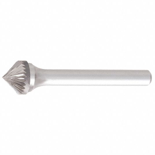 OSG Cone Bur: 90° Cone, SK-9, Double Cut, 1 in, 1/4 in Shank