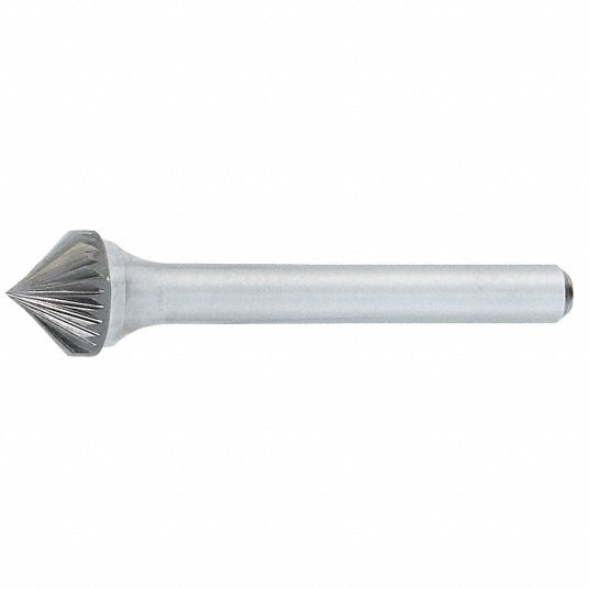 OSG Cone Bur: 90° Cone, SK-9, Single Cut, 1 in, 1/4 in Shank