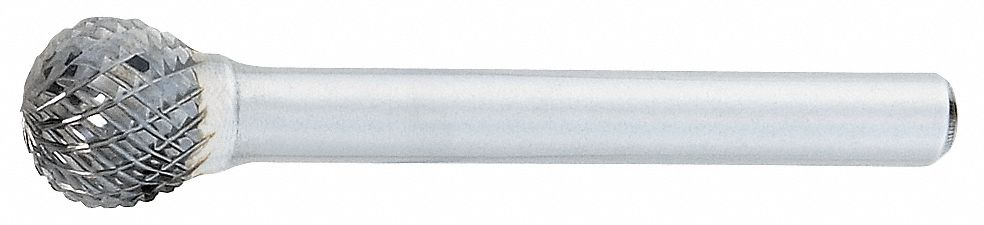 Ball Bur SD, Single End, 1/2", Carbide