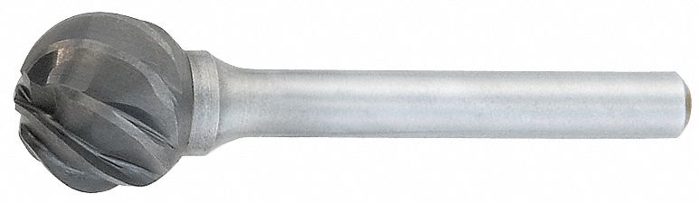Ball Bur SD, Single End, 1/2", Carbide