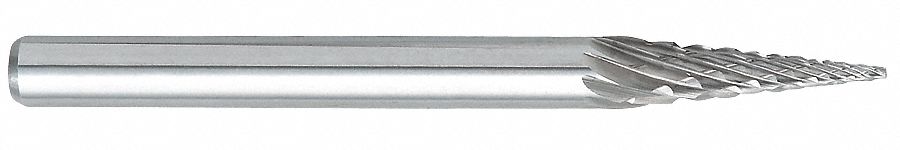 Cone Bur, Pointed End, 1/8", Carbide