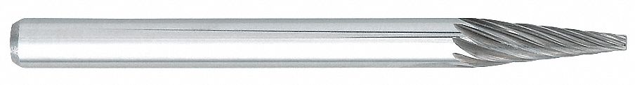 Cone Bur, Pointed End, 1/8", Carbide