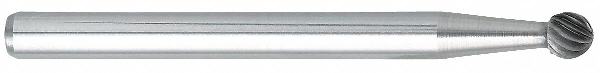 Ball Bur SD, Single End, 1/8", Carbide