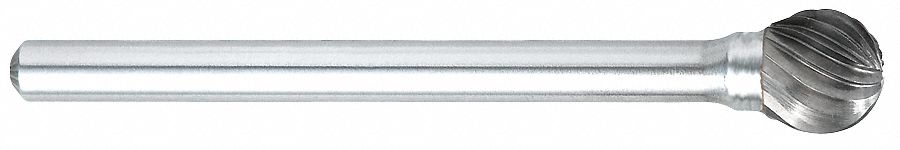 Ball Bur SD, Single End, 1/4", Carbide