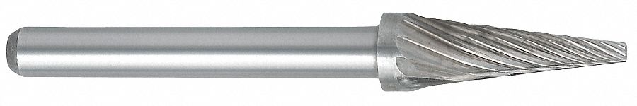 Cone Bur, Pointed End, 3/16", Carbide