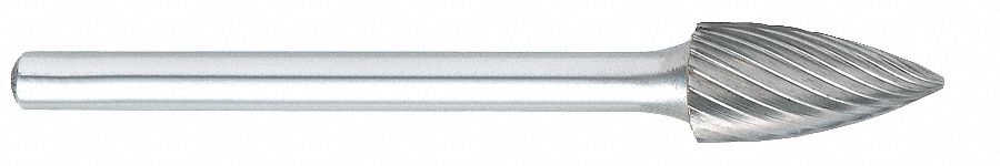 Cylinder Bur SA, Carbide, 1/8", Single Cut