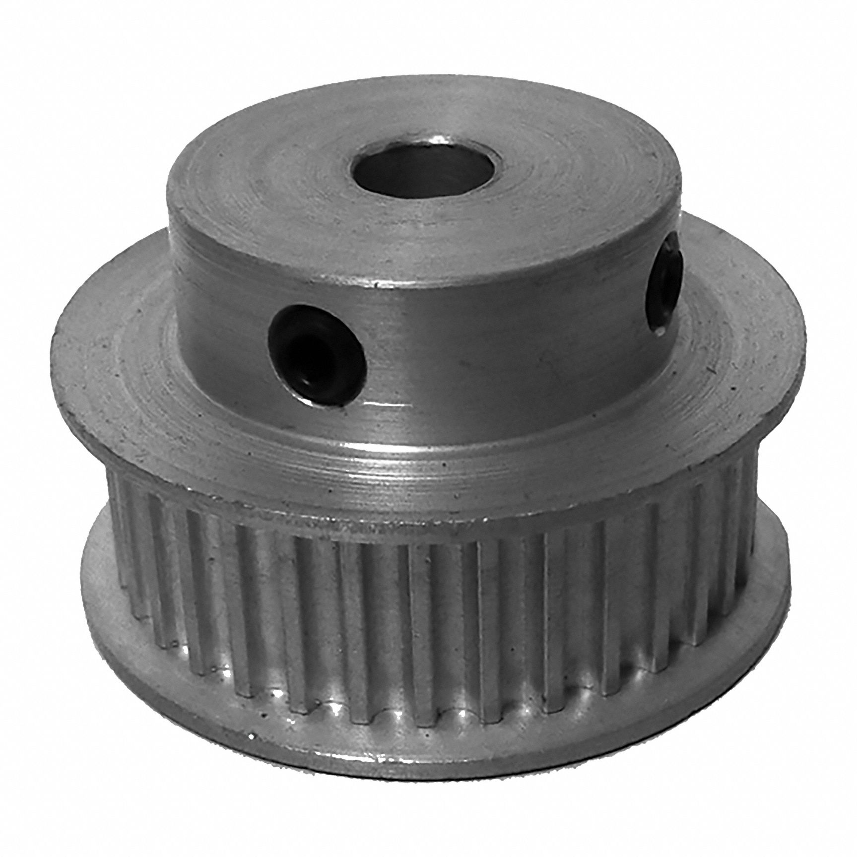 DAYTON Timing Pulley: Curvilinear, Fixed, For 9 mm Belt Wd, 44 Teeth, 3 mm Pitch, Aluminum (MPN 44-3M09-6FA6). Key specifications — Brand: DAYTON; Finish: Clear Anodized; For Belt Series: Powerhouse®.