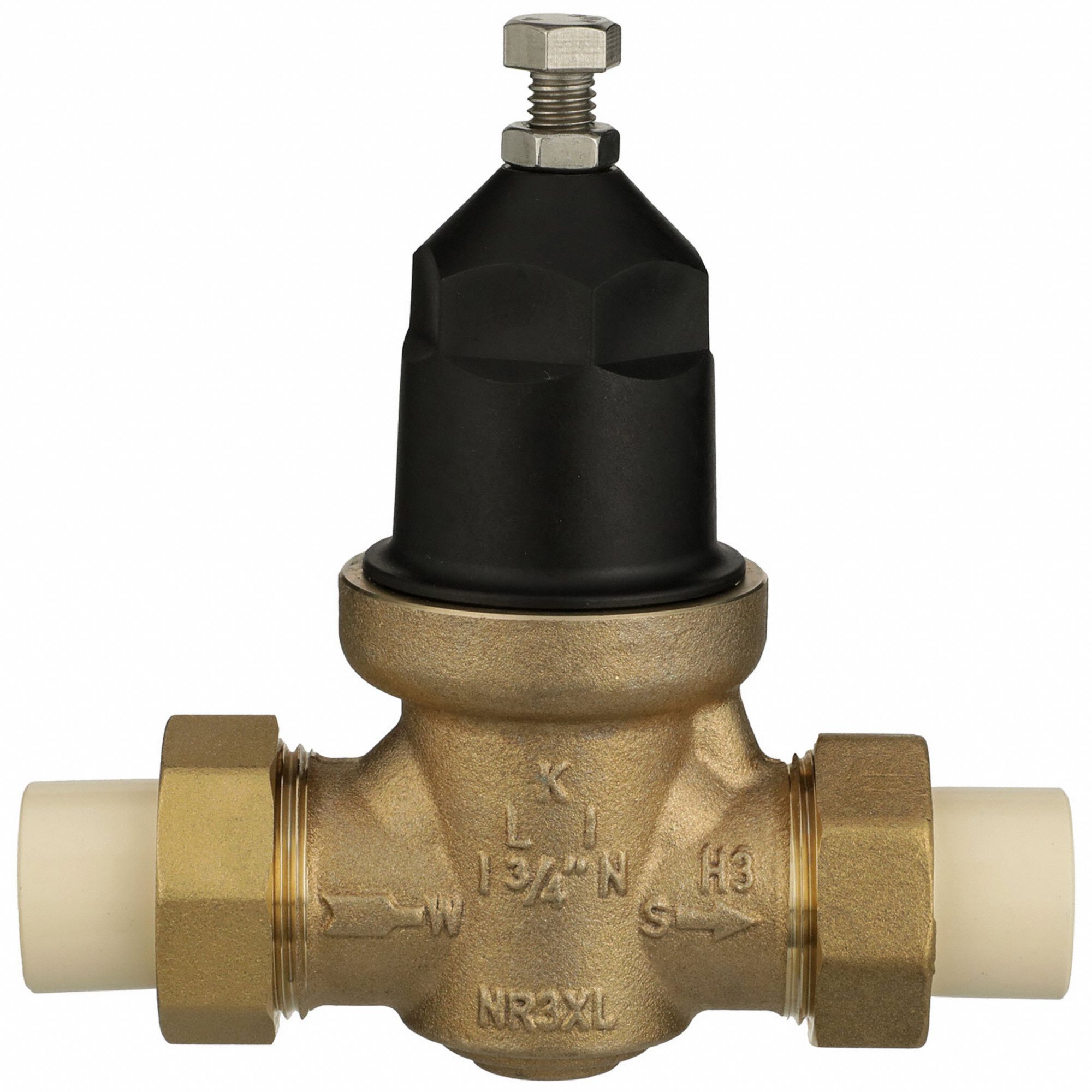 Water Pressure Reducing Valve: FNPT, 3/4 in Pipe Size, Cast Bronze, 15 psi to 75 psi, NPT