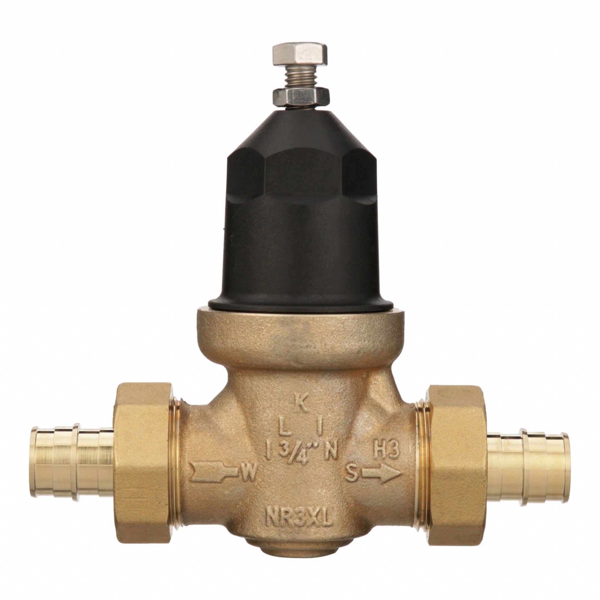 Water Pressure Reducing Valve: 3/4 in Pipe Size, Cast Bronze, 15 psi to 75 psi, Double Union