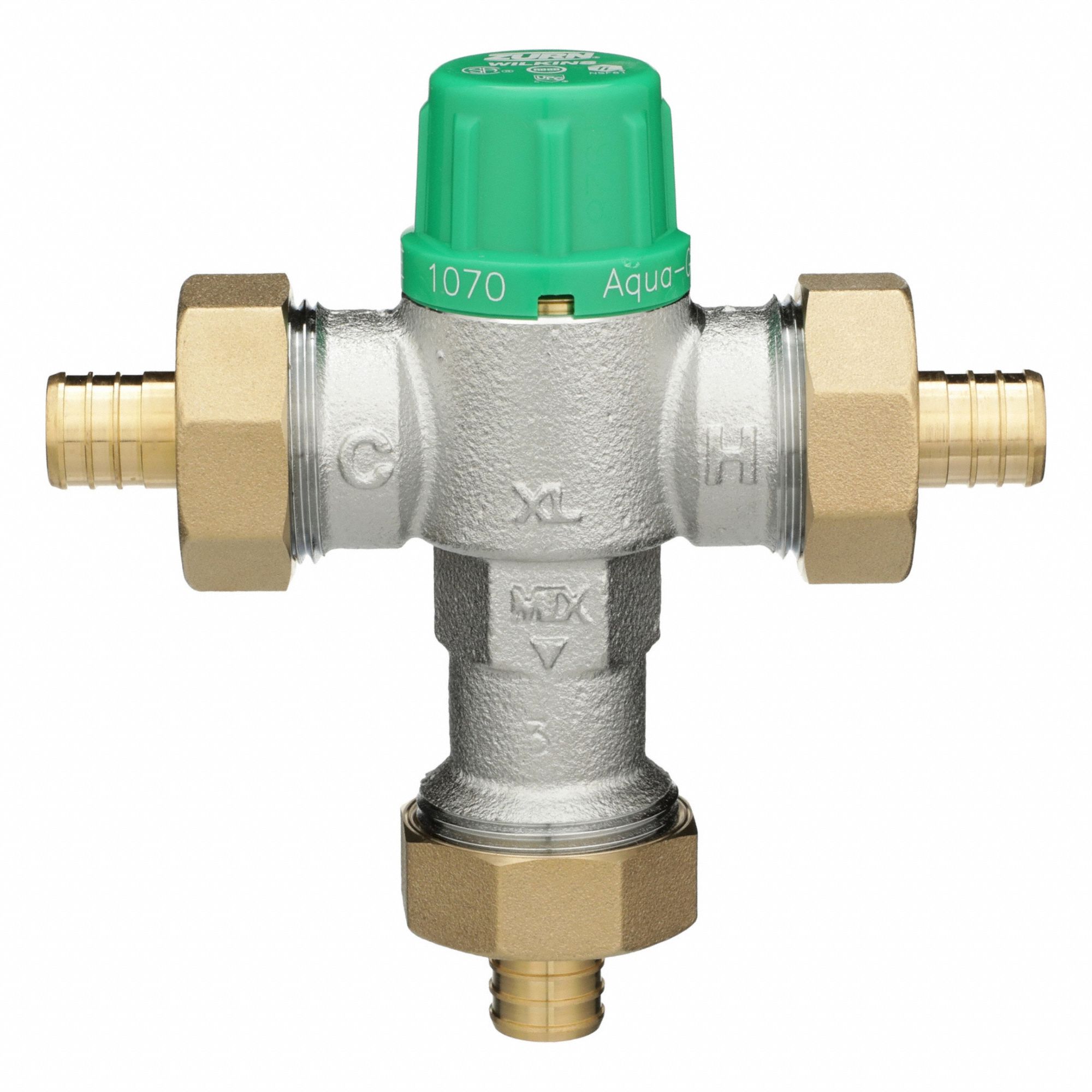 Thermostatic Mixing Valve: 1/2 in Inlet Connection Size, 1/2 in Outlet Connection Size