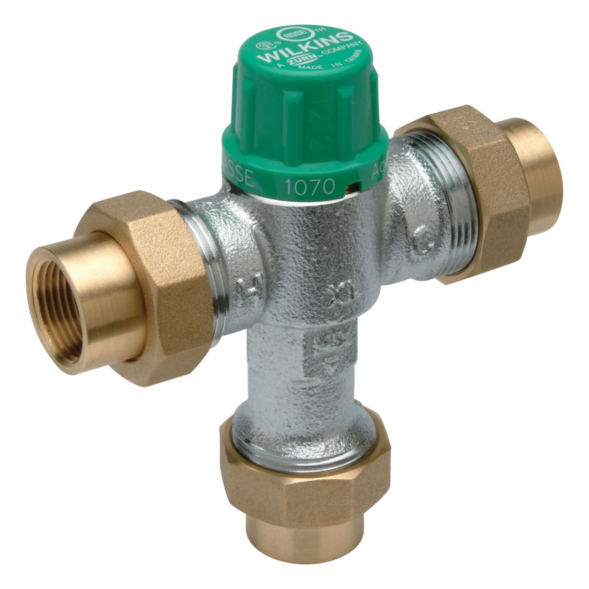 Thermostatic Mixing Valve: 1/2 in Inlet Connection Size, 1/2 in Outlet Connection Size
