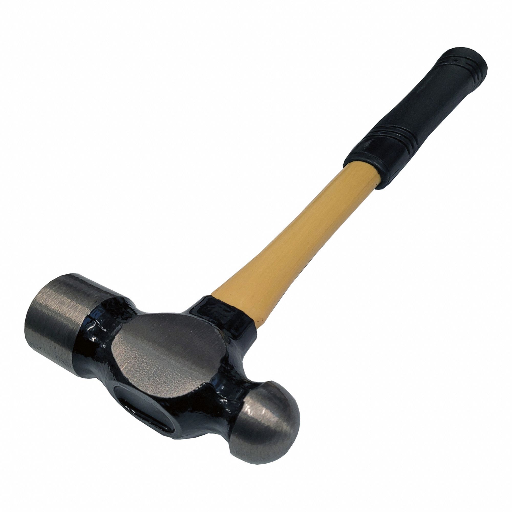 Ball Peen Hammer: Fiberglass, Steel, 32 oz Head Wt, 1 3/4 in Face Dia, 15 in Overall Lg