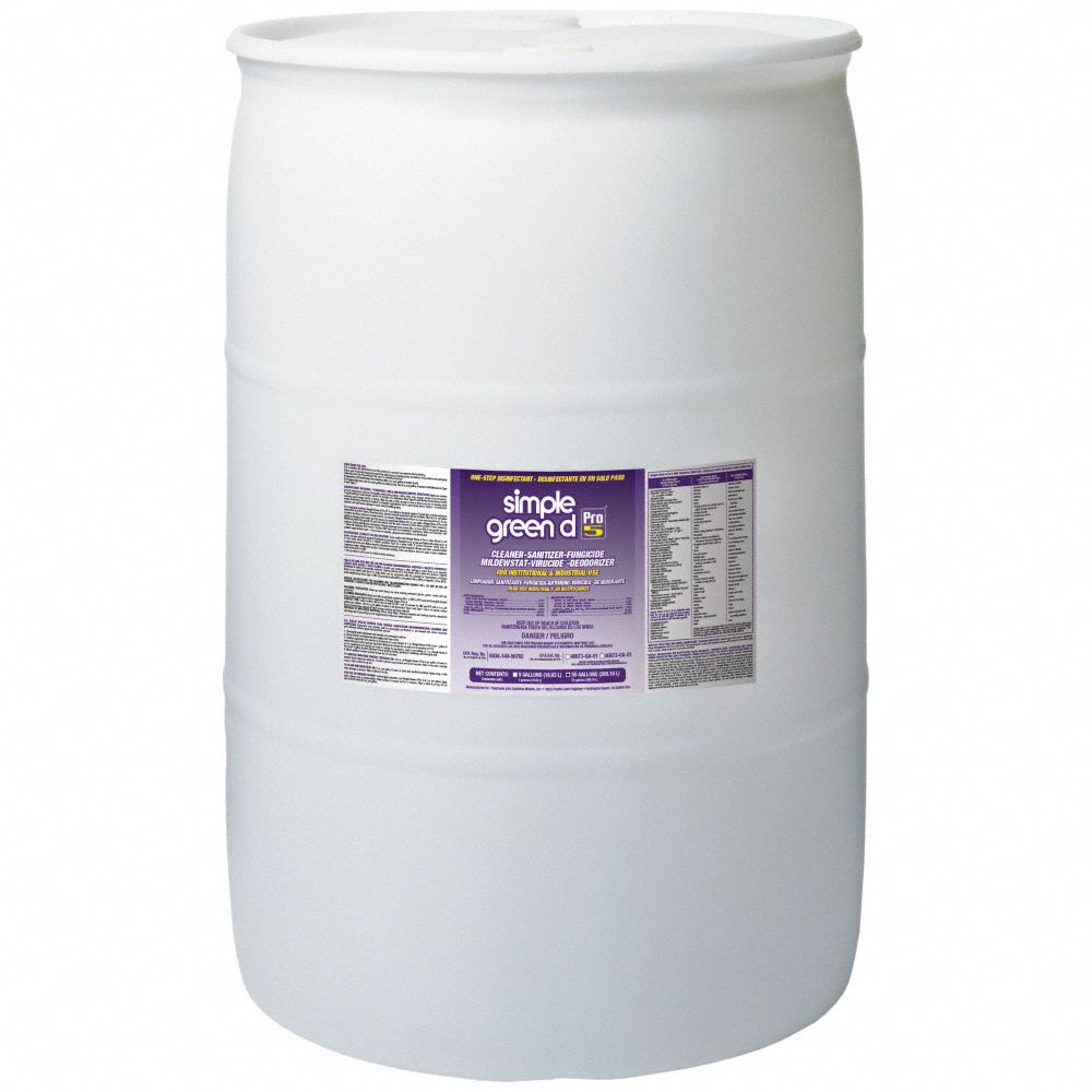 Disinfectant Cleaner: Drum, Concentrated, Liquid, Quat, Unscented, PRO 5®