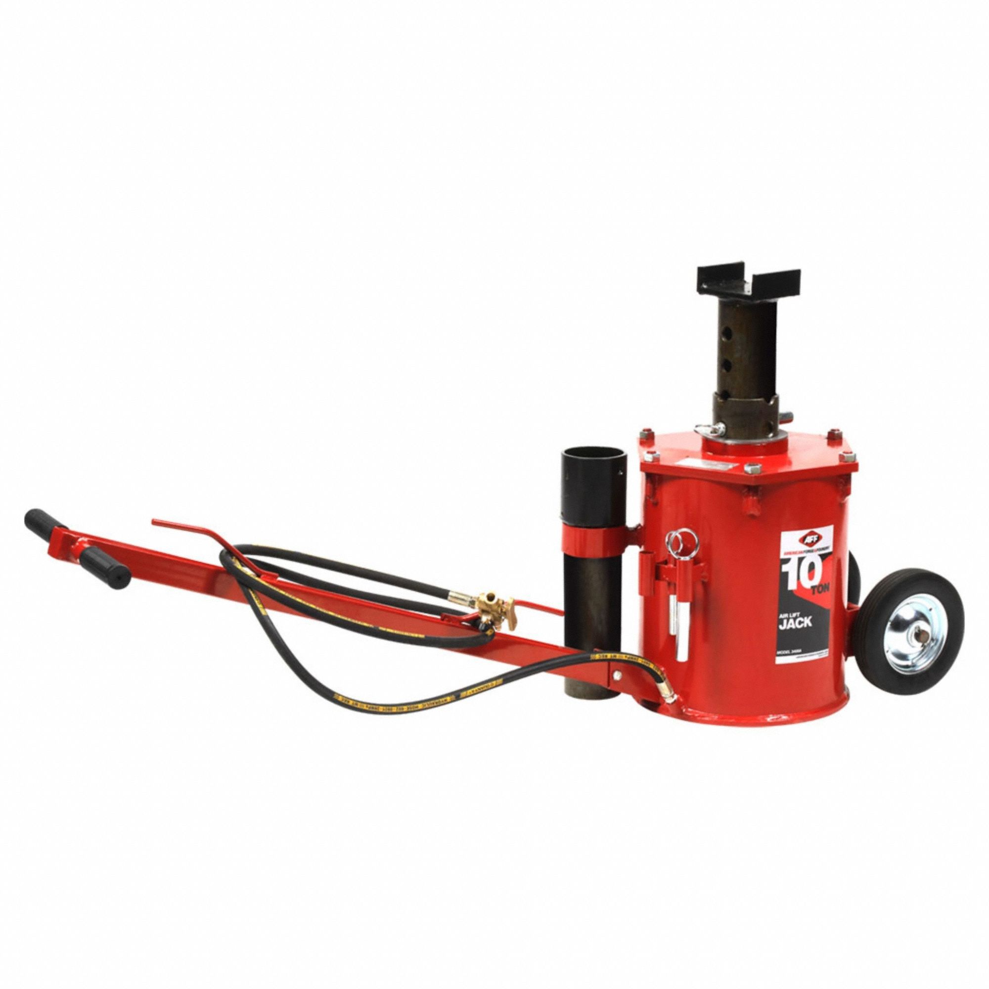 Auto Jacks: Steel, Air/Hydraulic, Air, 10 ton Load Capacity, 18 in Min Lift