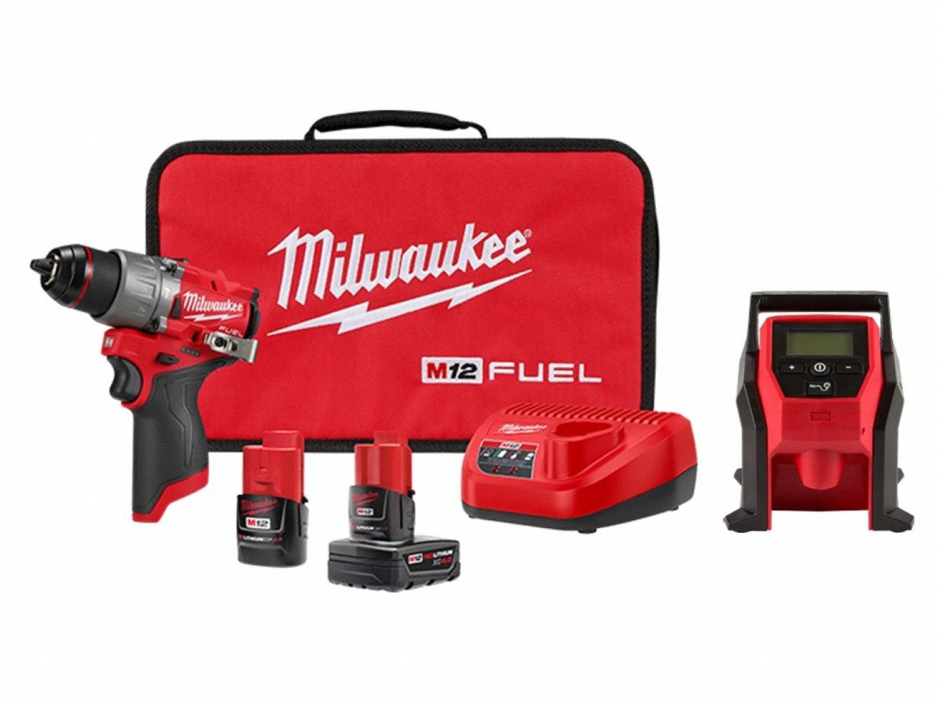 M12 FUEL Drill/Driver Kit + M12 Inflator