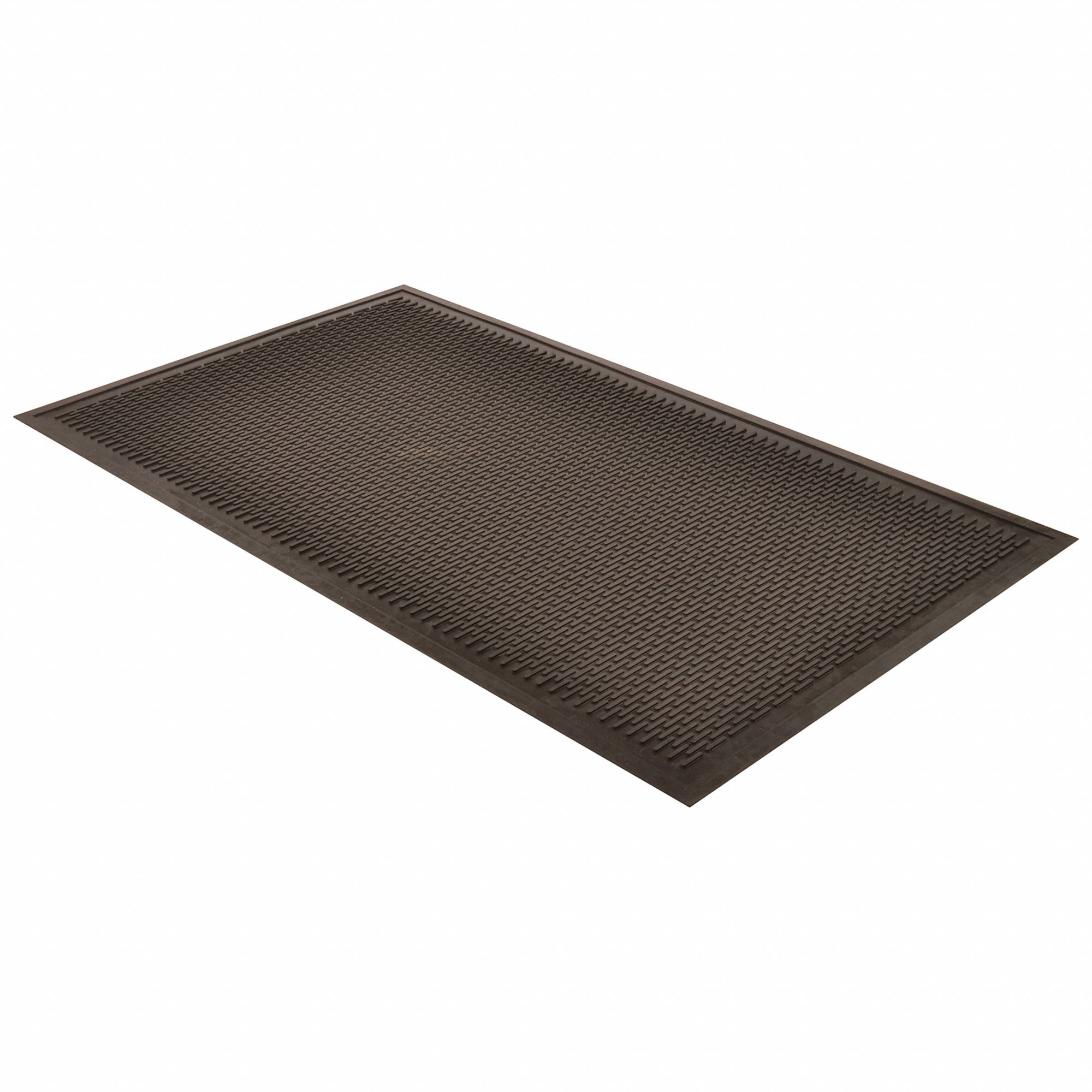 ENTRANCE MAT, RAISED BAR, OUTDOOR, HEAVY, 2X3 FT, ¼ IN THICK, RUBBER, WATER DAM, BLK