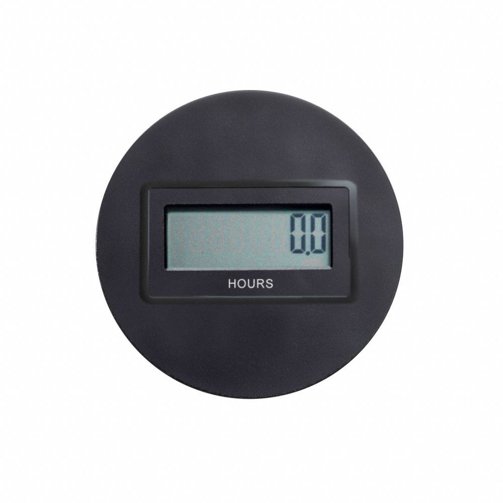 LCD Hour Meter SAE Round Flush 8 digit