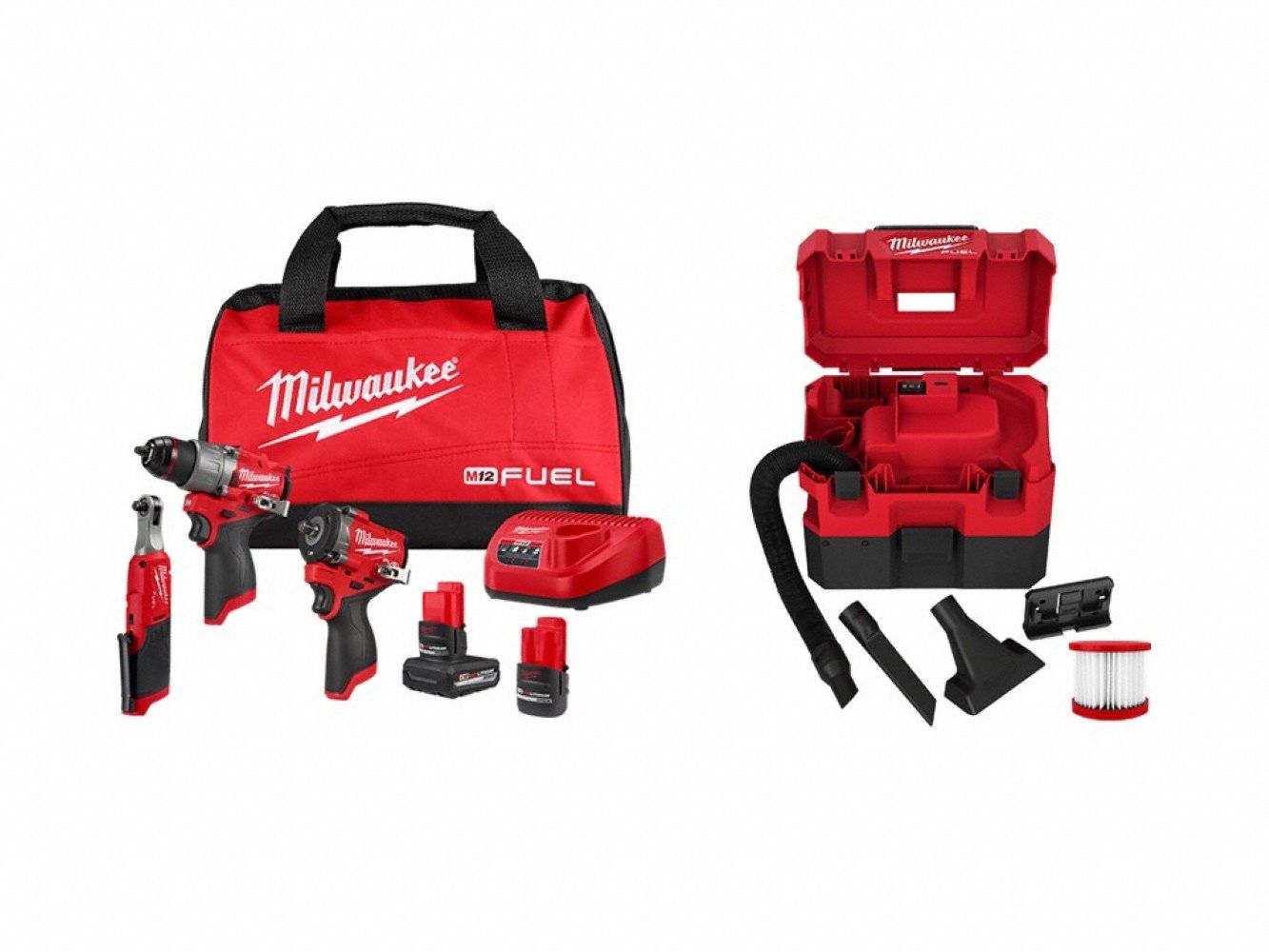 M12 FUEL 3-Tool Kit + 1.6GAL Wet/Dry Vac