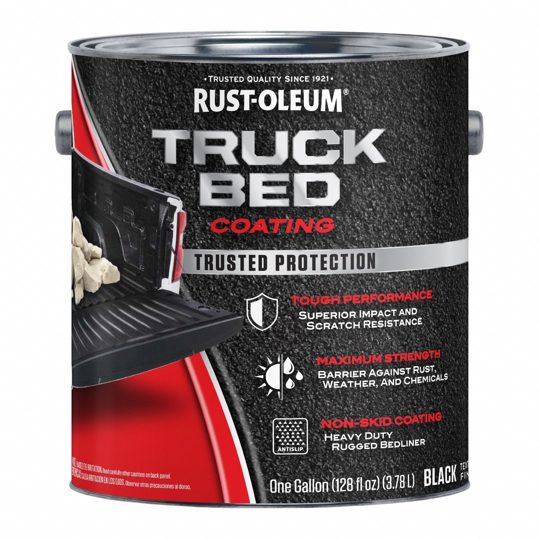 Truck Bed Coating: Black, Water, Styrenated Acrylic, Metal, Black, High-Gloss, Textured