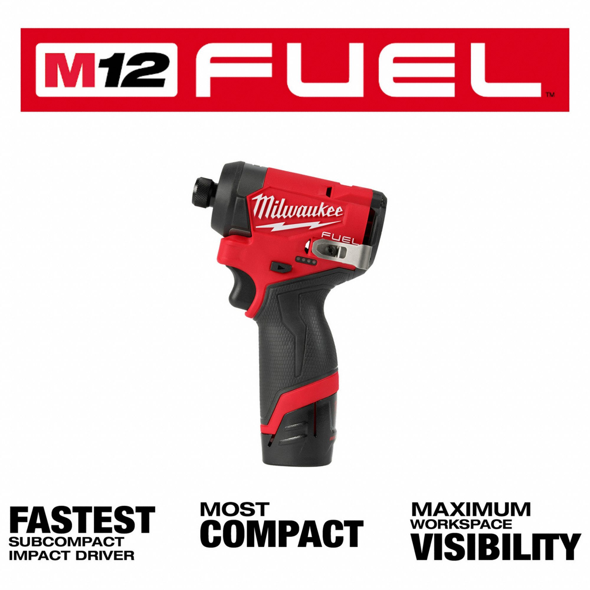 MILWAUKEE Impact Driver Kit 1,500 inlb Max. Torque, 3,600 RPM Free