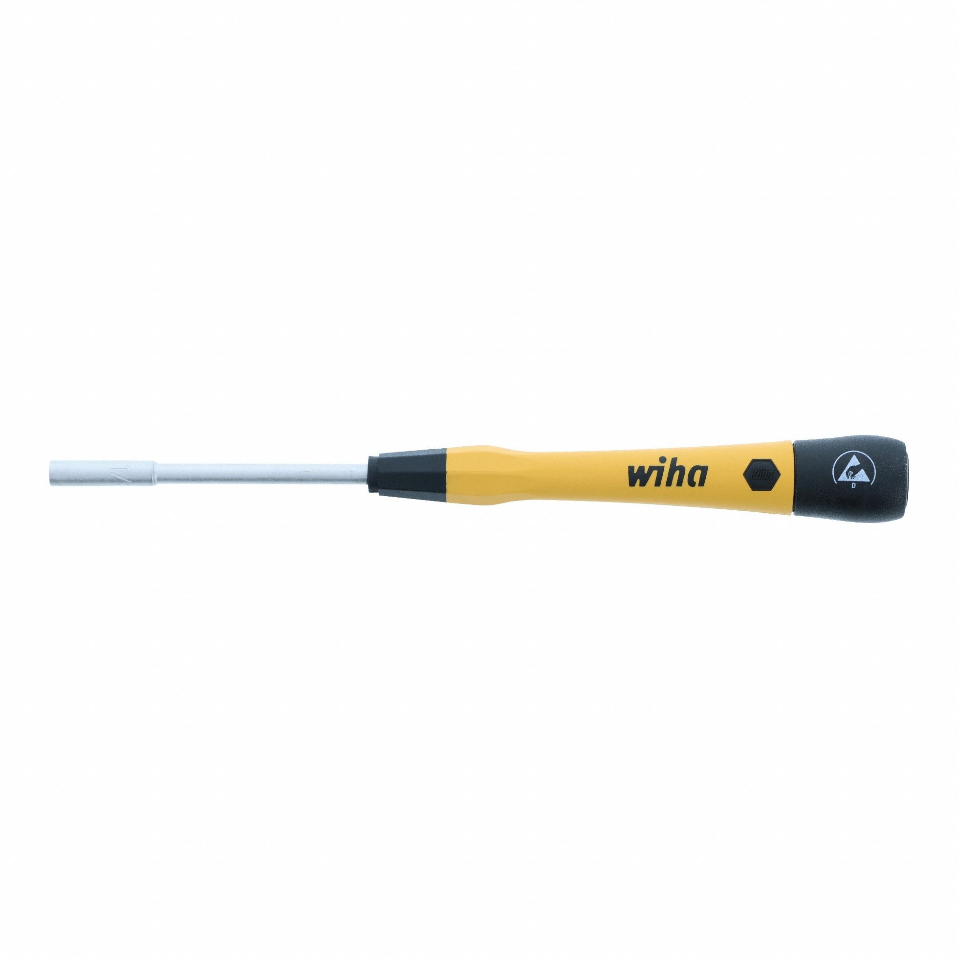 Nut Driver: Straight, Metric/SAE, Precision Nut Driver, 1/8 in Hex Size, 60 mm Overall Lg