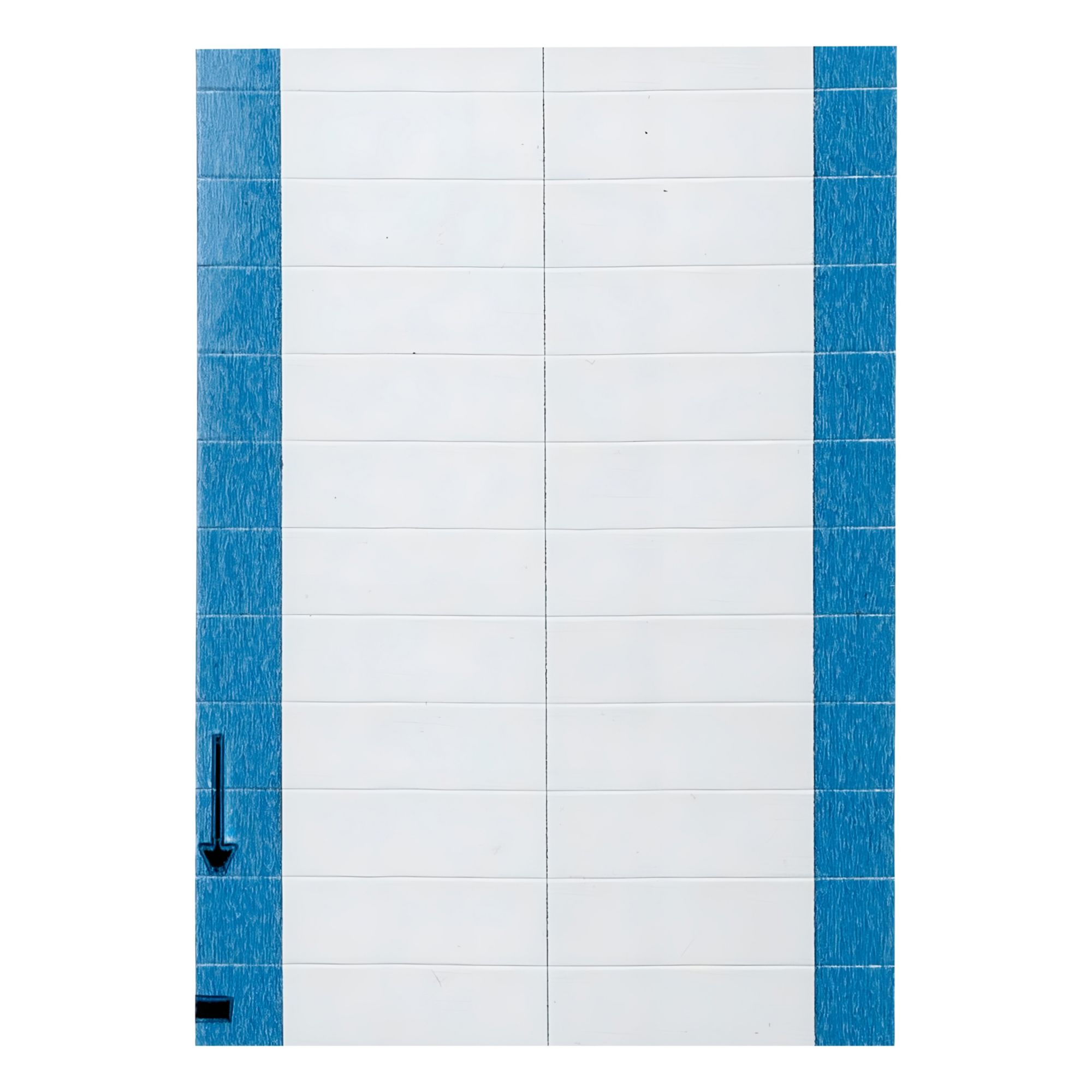 Inspection Label: 3/4 in Wd, 1/8 in Ht, White, Rectangle, Matte, Vinyl Cloth, Indoor, No Text, 25 PK