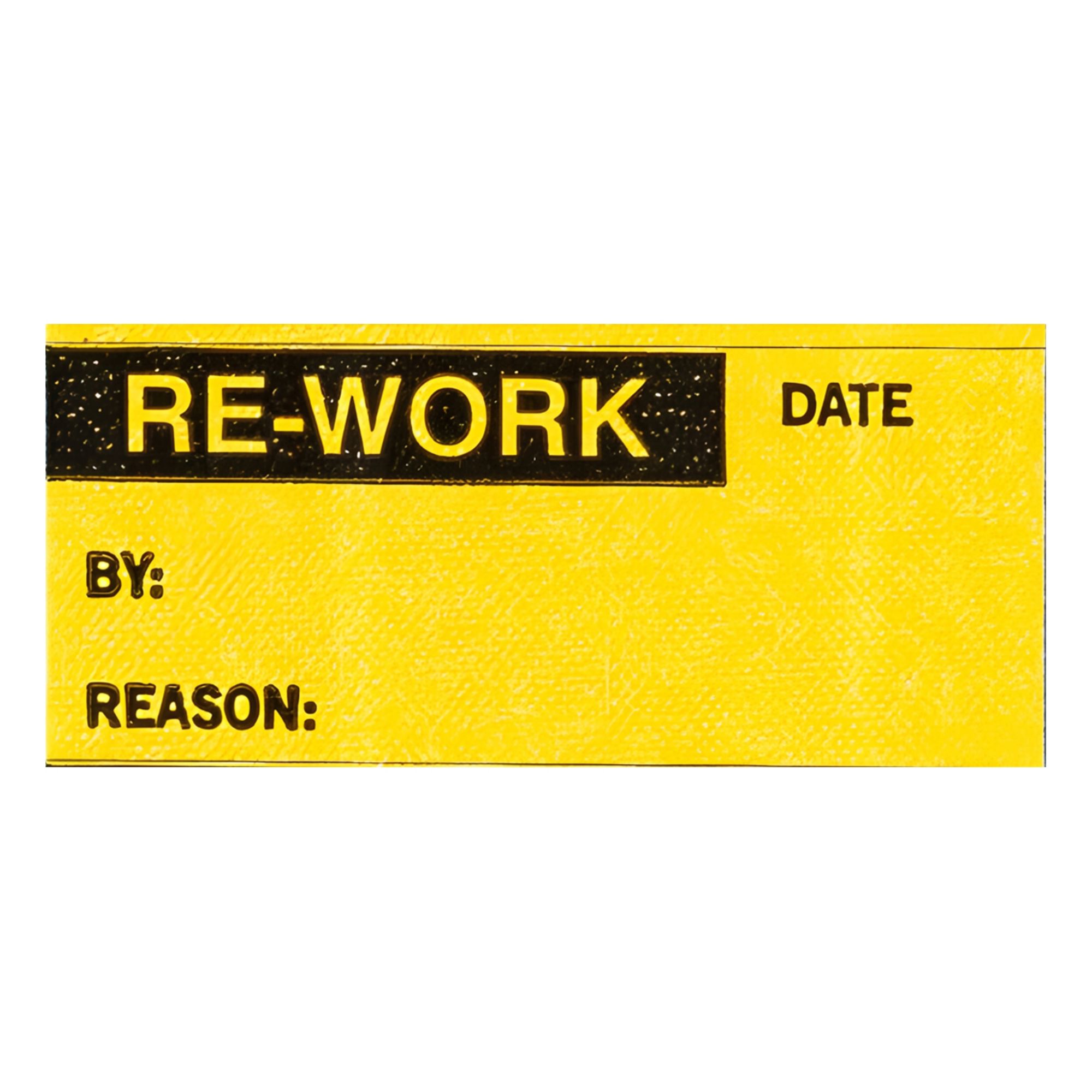 Inspection Label: 1 1/2 in Wd, 5/8 in Ht, Black/Yellow, Rectangle, Matte, Vinyl Cloth, Indoor, 25 PK