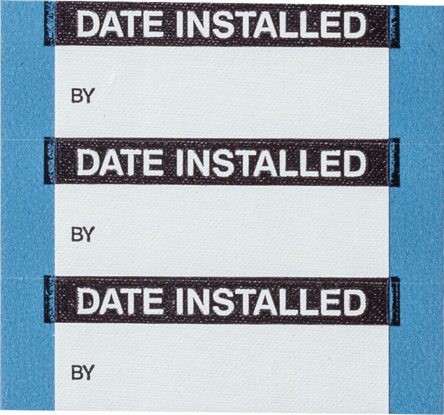 Inspection Label: 1 1/2 in Wd, 5/8 in Ht, Black/White, Rectangle, Matte, Vinyl Cloth, Indoor, 25 PK