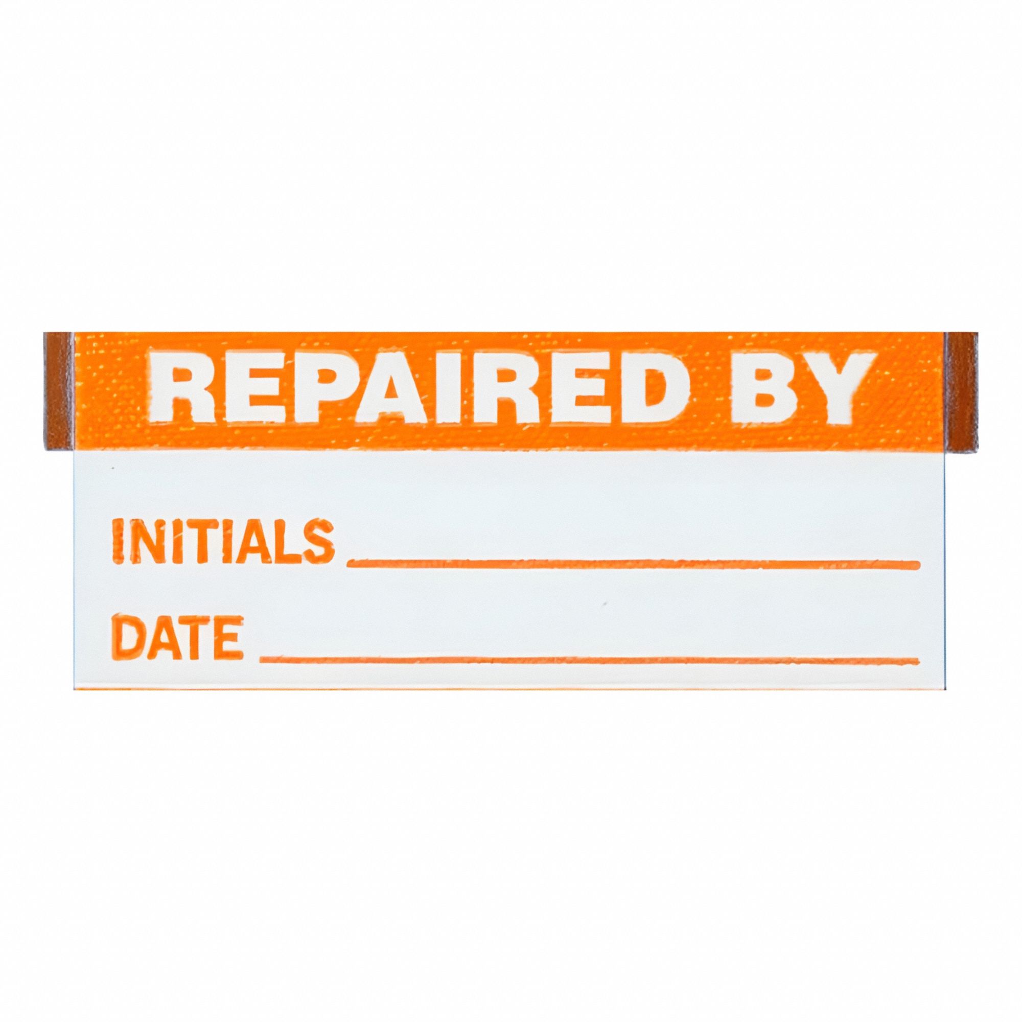 Inspection Label: 1 1/2 in Wd, 5/8 in Ht, Orange/White, Rectangle, Matte, Indoor, English, 25 PK