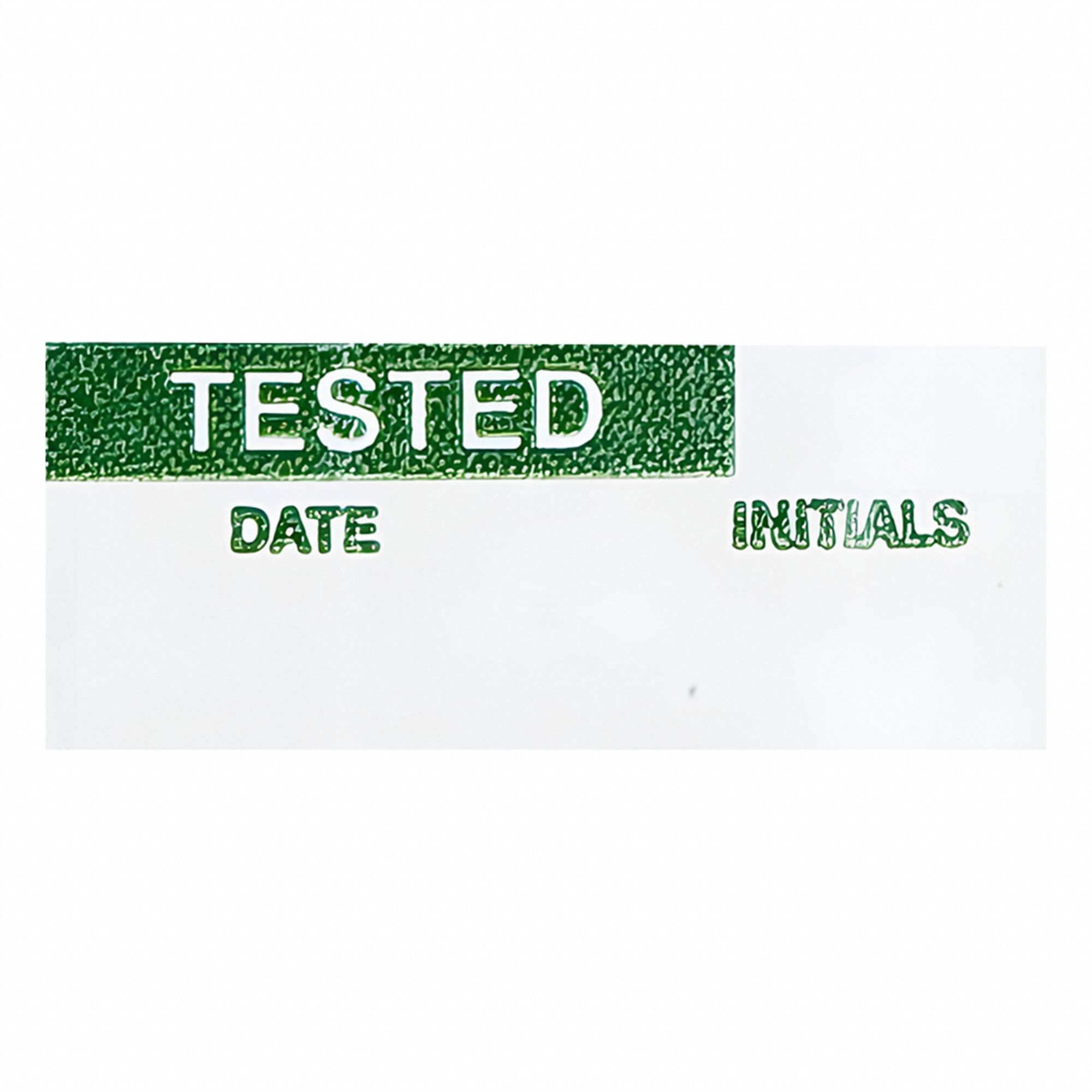 Inspection Label: 1 1/2 in Wd, 5/8 in Ht, Green/White, Rectangle, Matte, Vinyl Cloth, Indoor, 25 PK