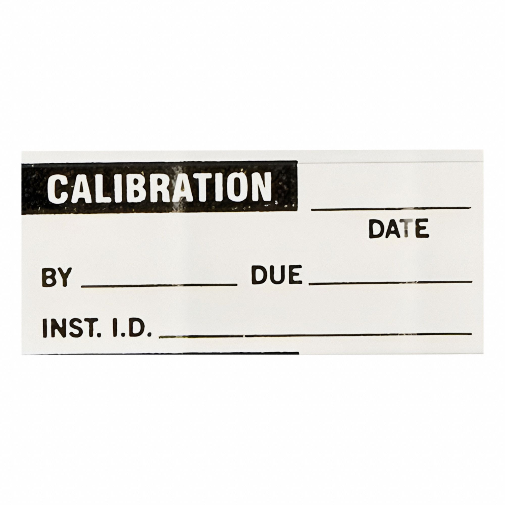 Inspection Label: 1 1/2 in Wd, 5/8 in Ht, Black/White, Matte, Vinyl Cloth, Indoor, English, 25 PK
