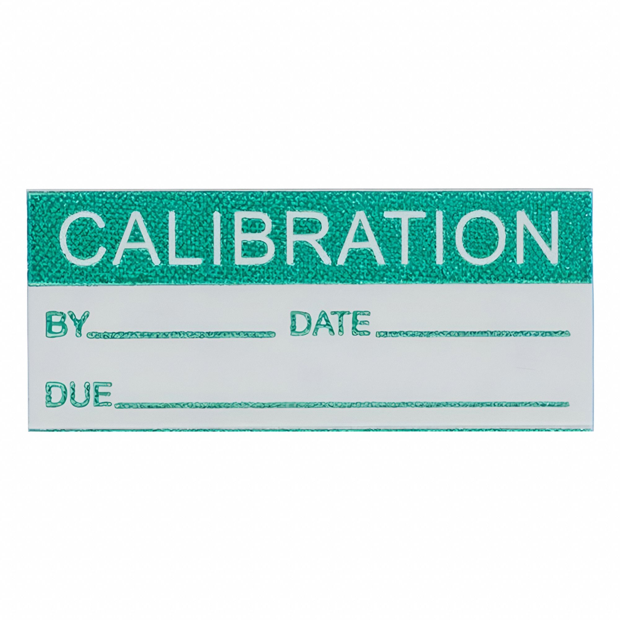 Calibration Label: 1 1/2 in Wd, 5/8 in Ht, Green/White, Matte, Aluminum, Indoor/Outdoor, 25 PK