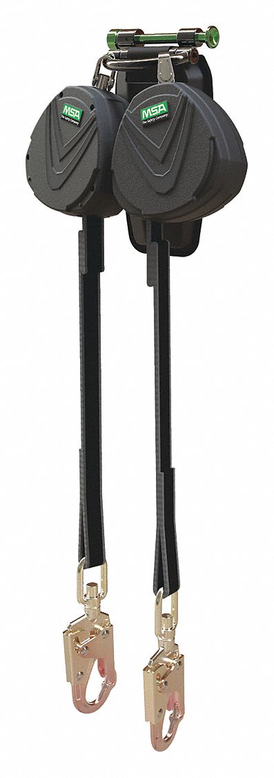 SELF-RETRACTING LANYARD, SNAP HOOK, WEIGHT 310 LBS, BLACK, STEEL HARDWARE/ NYLON