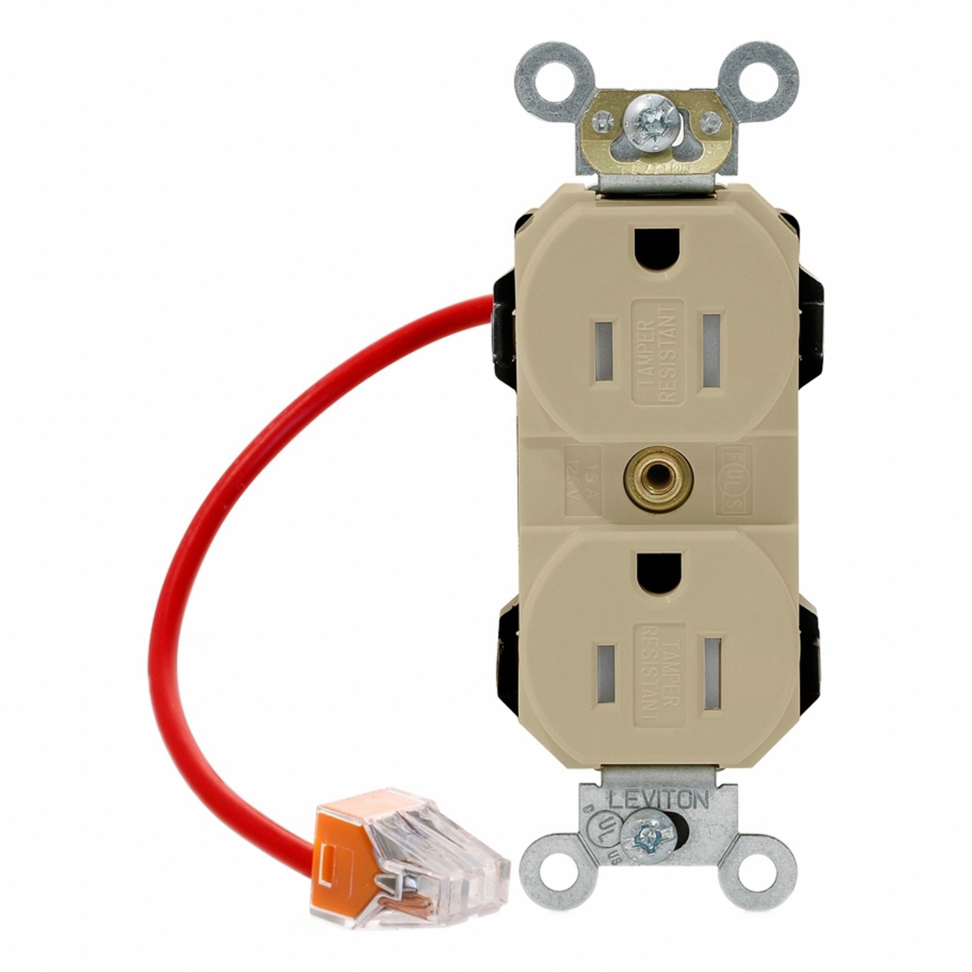 Lev-Lok Rec 15A 125V TR 1Mrk-Ctrl Ivr