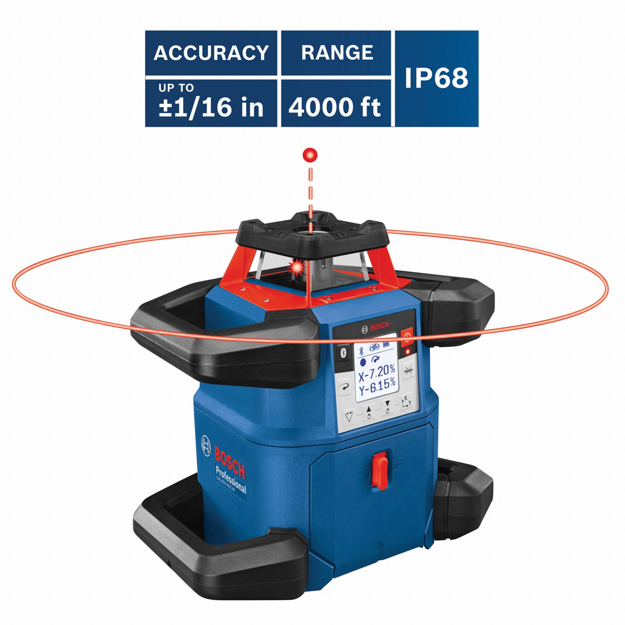 BOSCH Rotary Laser 1 Beams, 1 Dots, 0 Lines, Red, 200 ft Range w/o Detector, Rotary Lasers