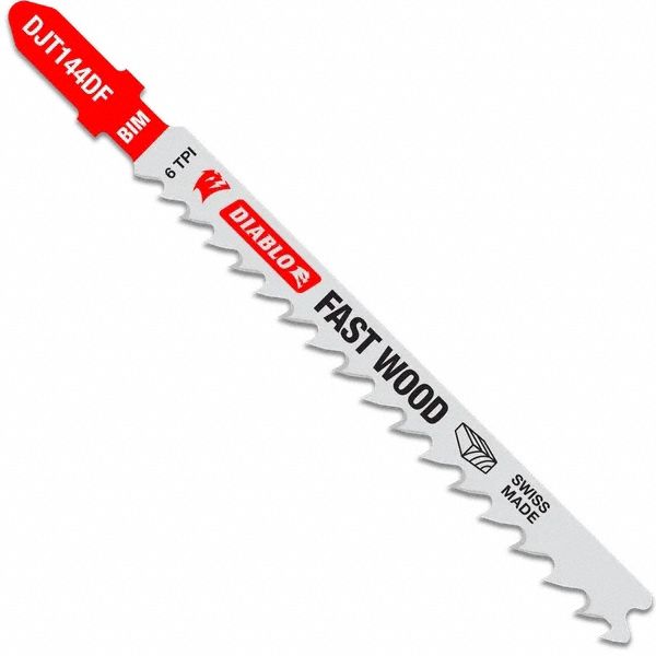 Jigsaw Blade: 15, 4 in Blade Lg, Bi-Metal, Flex for Curved Cuts Cutting Edge, T Shank, 5 PK